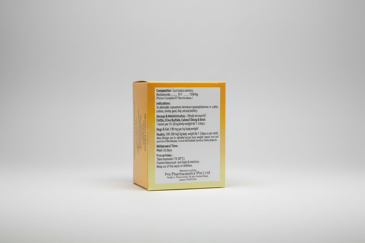 Packaging of pharmaceutical products with text on a shelf