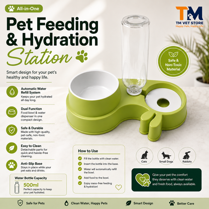 Automatic Water Refill Pet Feeding Bowl