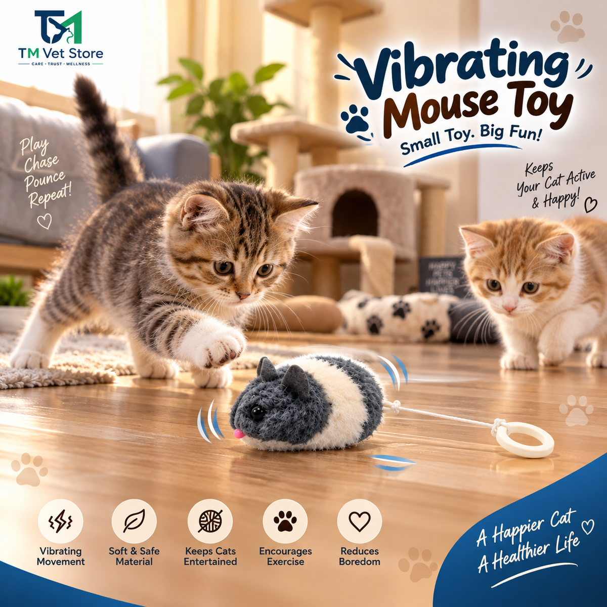 Vibrating Mouse Pet Toy