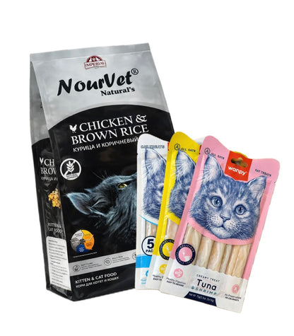 NourVet 1KG x Wanpy Cat Treats
