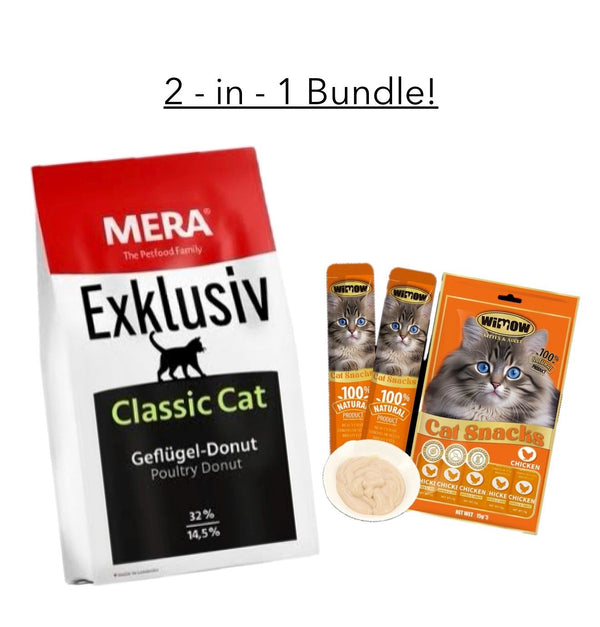 MERA Exklusiv 1.5Kg x Wimow Cat Snacks Bundle