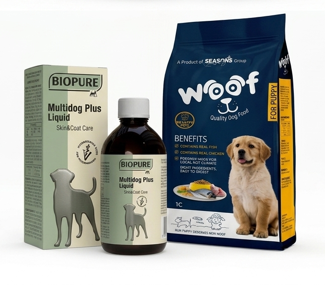 Woof Dog Food 3KG x Multidog Plus Liquid